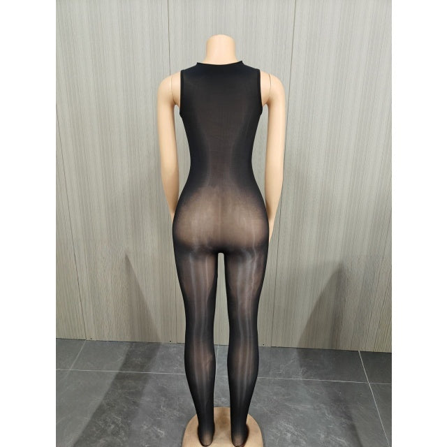Black Snatched Sleeveless Jumpsuit