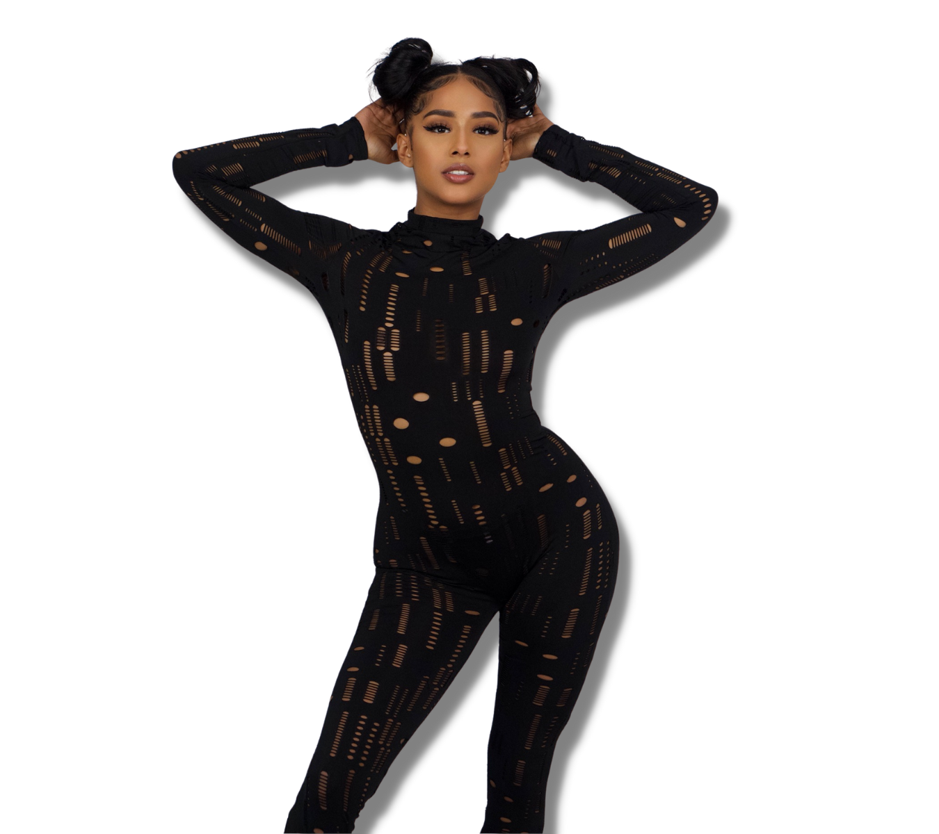 Hollow Out Long Sleeve Jumpsuit