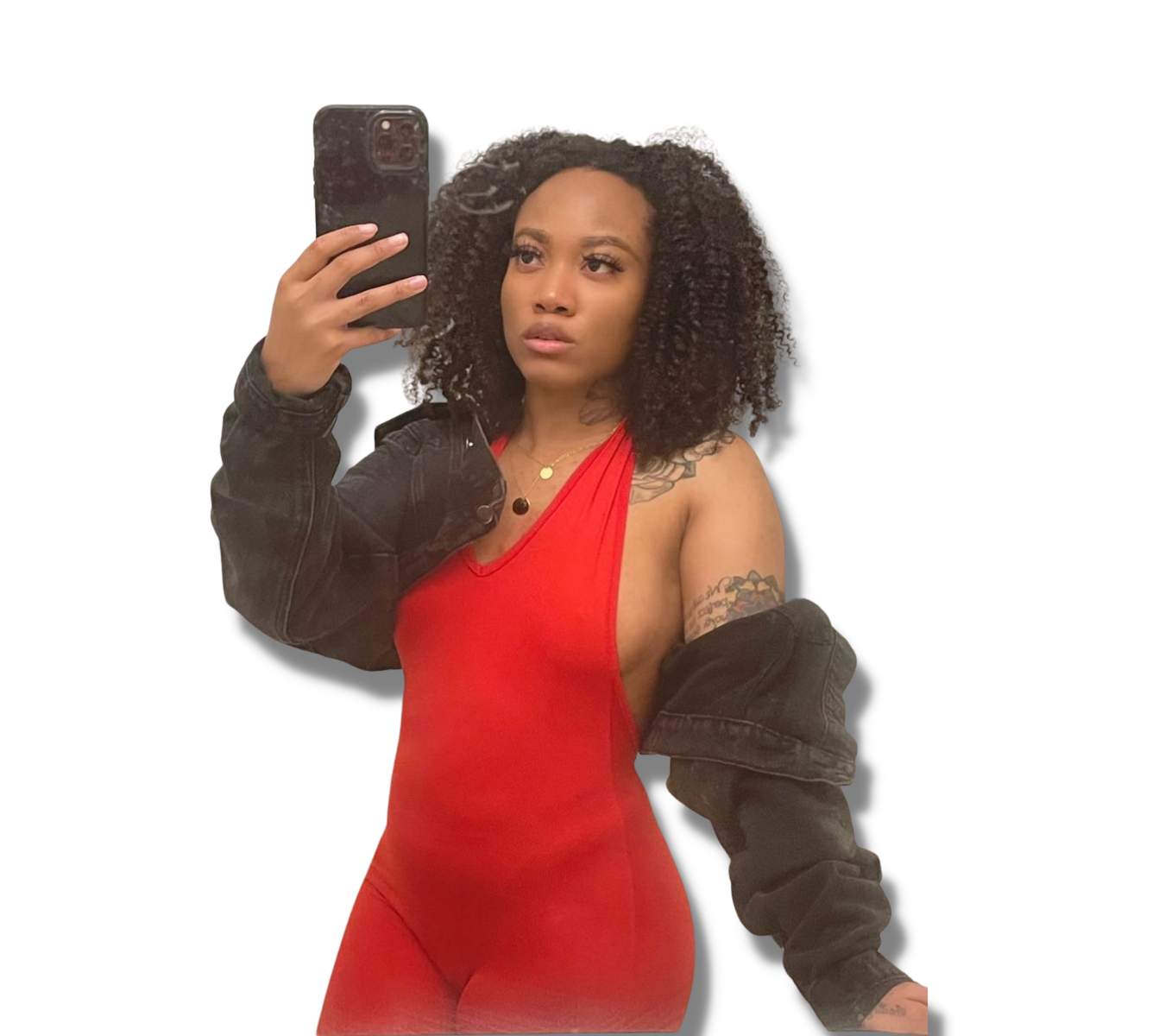 Red-Backless Fitness Jumpsuit