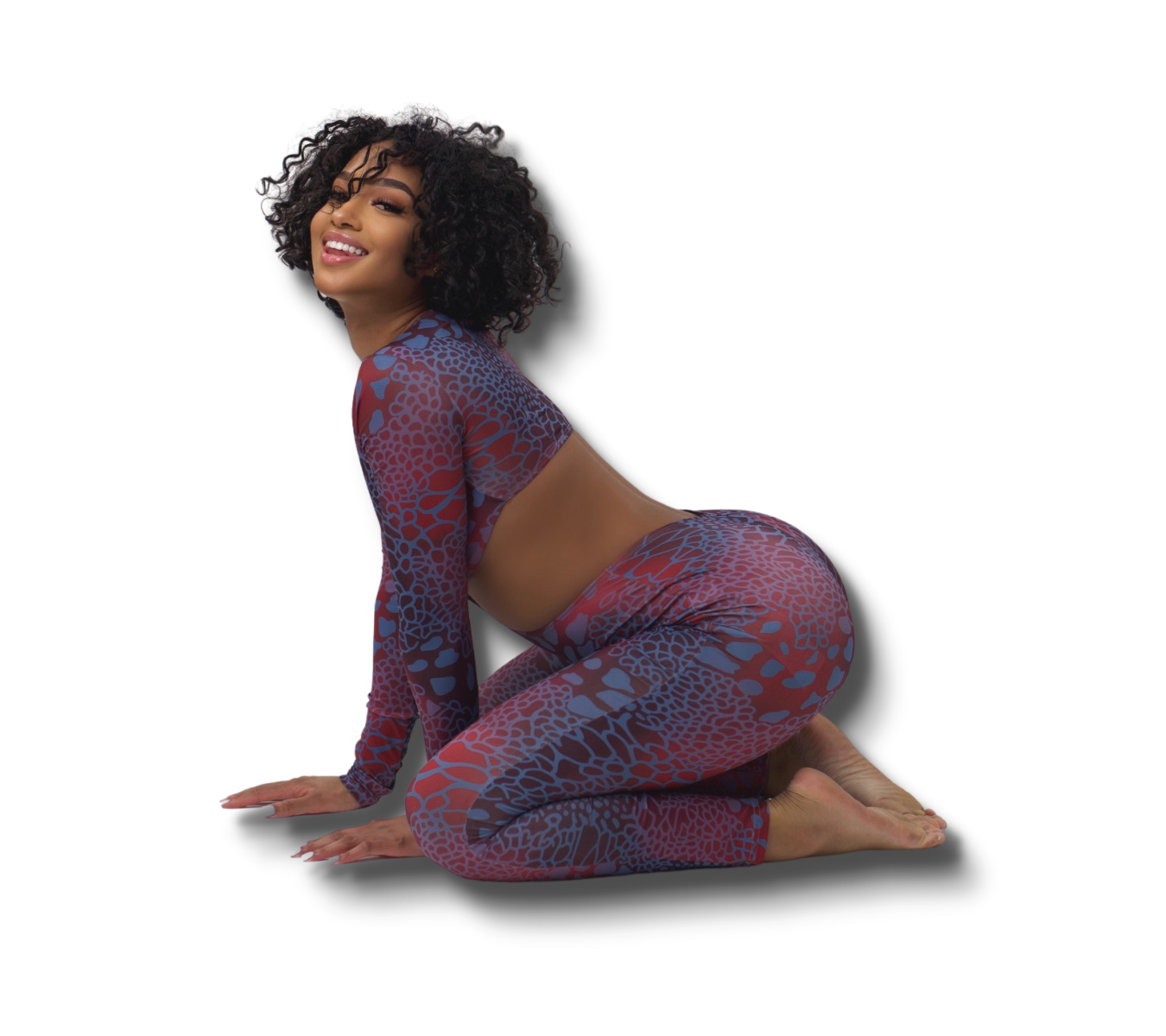 Hollow Printed Jumpsuit