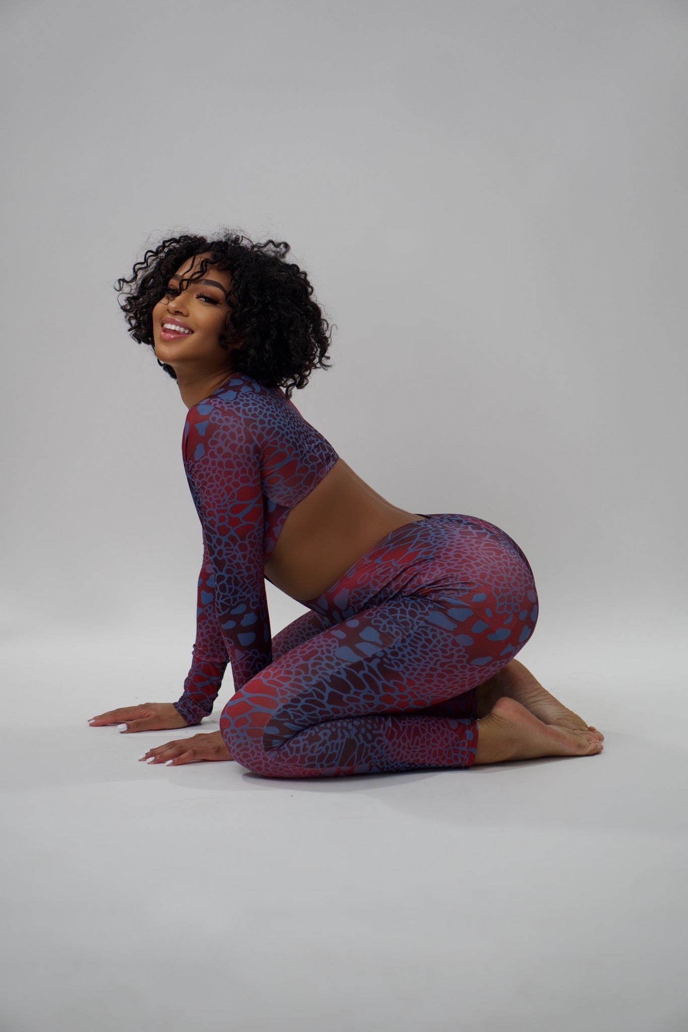Hollow Printed Jumpsuit