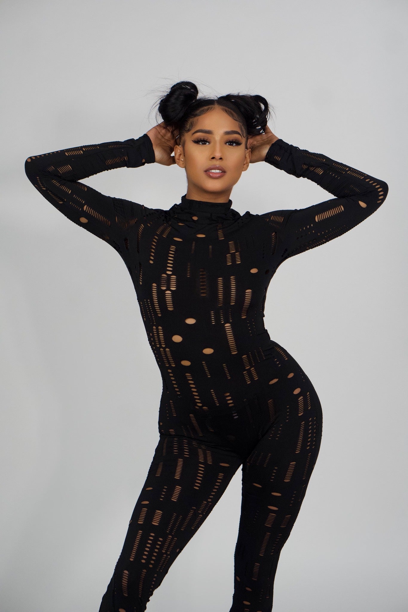 Hollow Out Long Sleeve Jumpsuit
