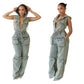 Denim Cargo Jumpsuit