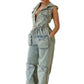 Denim Cargo Jumpsuit