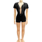 Black Deep V Romper