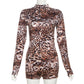 long-sleeved leopard romper
