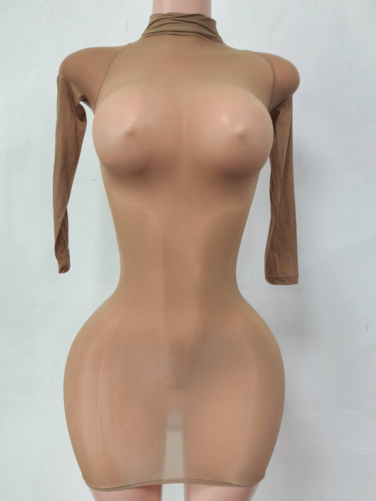 Nude Snatched Dress