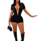 Black Deep V Romper