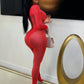 Red Snatched Jumpsuit