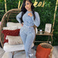 Distressed Top and Pants Two-Piece Set