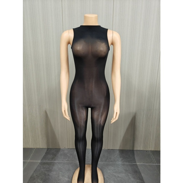 Black Snatched Sleeveless Jumpsuit