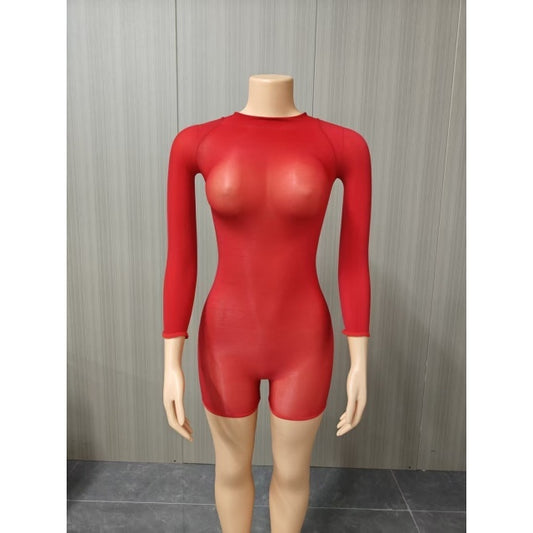Red Snatched Romper