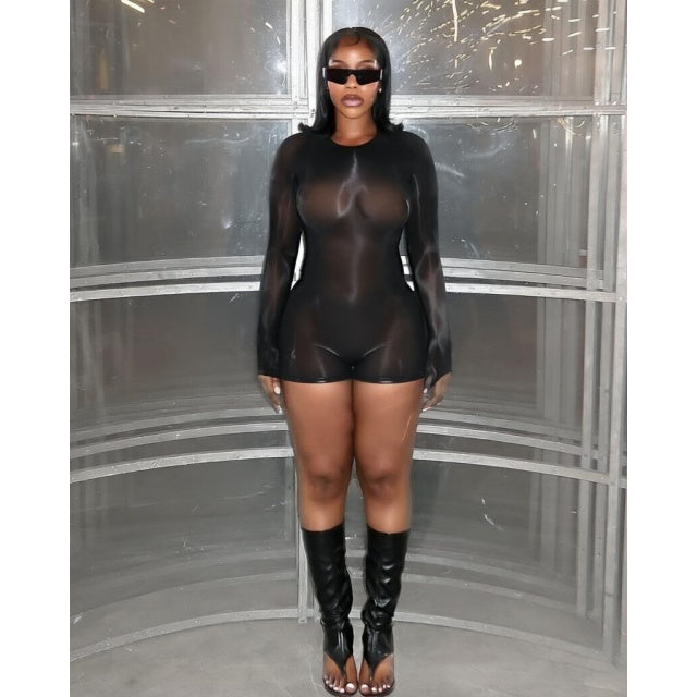 Black Snatched Romper