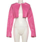 Snakeskin Leather Crop Jacket