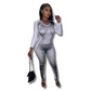 GREEN Long Sleeve Printed Bodycon Jumpsuit