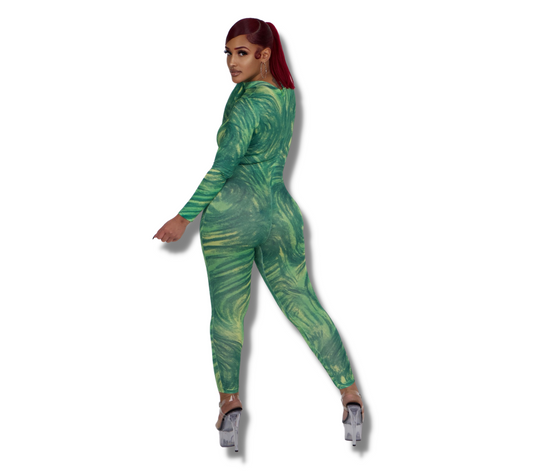 Zipper Long Sleeve Fitness Jumpsuit