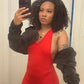 Red-Backless Fitness Jumpsuit