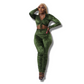 Green Velvet Stacked Sweatsuit