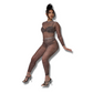 Snakeskin Mesh Bodysuit Leggings Set
