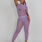 Pink Mesh Two Piece Jumpsuit