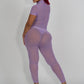 Pink Mesh Two Piece Jumpsuit