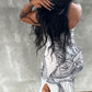 Printed Slit Tube Dress