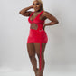 Pink Suede Cover Up Bikini