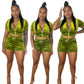 Green Apple Crop Top Short Set