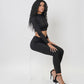 Long Sleeve Crop Top Set