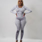 BLACK Long Sleeve Printed Bodycon Jumpsuit