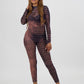 Snakeskin Mesh Jumpsuit